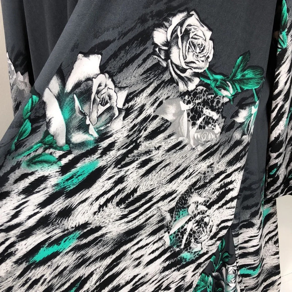 2/$30 Picadilly Fashion Slinky Cardigan Size XL Open Front Floral Animal Print - Picture 7 of 15